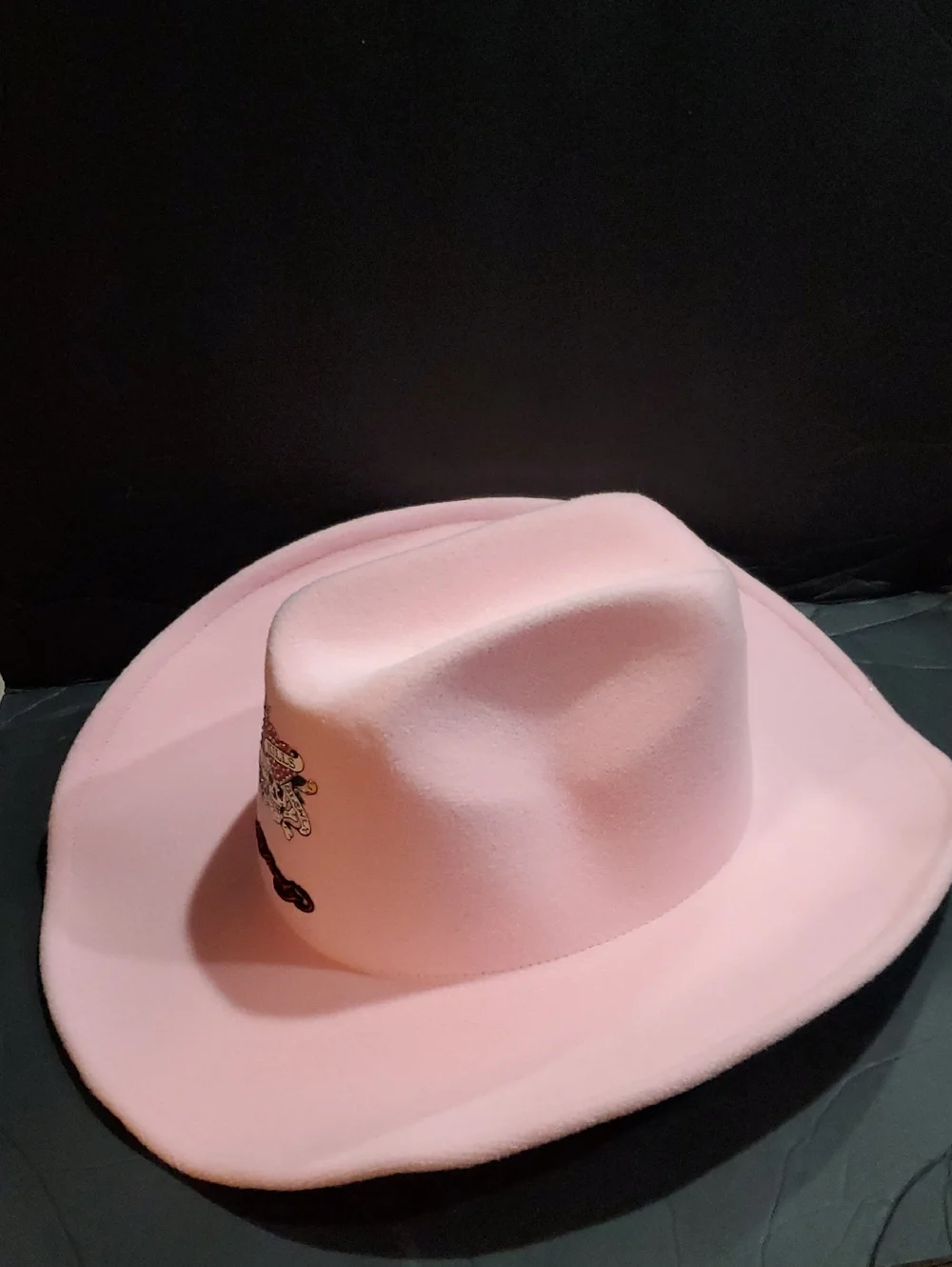 Ed Hardy‎ pink love kills slowly inscripted crystal studded western cowboy hat